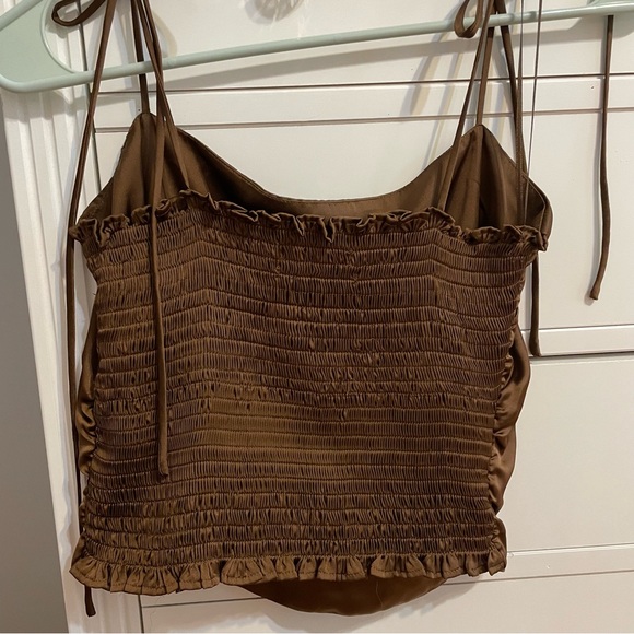 Urban Outfitters brown satin tie tank - Picture 2 of 5